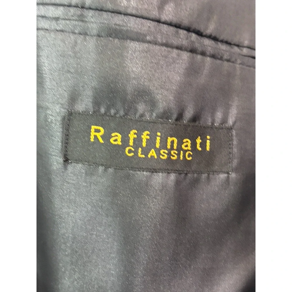 vtg 90s Raffinati 46R 36x32 2pc Pant Suit Double Breasted Black Pleated Mens
